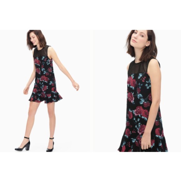 NWT Splendid Womens Chelsea Rose Print Dress Size Black Floral Size S $140 X029 - Picture 3 of 4